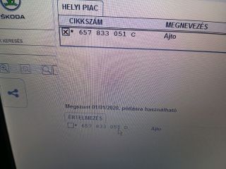 bontott SKODA KAMIQ Bal hátsó Ajtó (Üres lemez)