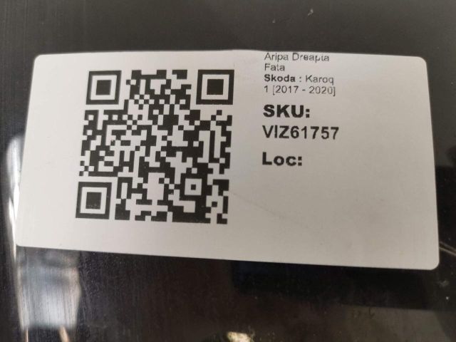 bontott SKODA KAROQ Jobb első Sárvédő