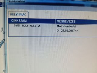 bontott SKODA KAROQ Motorháztető