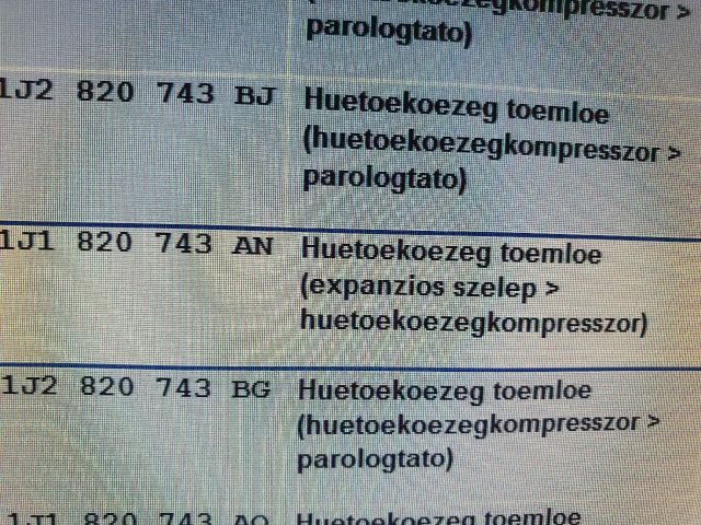 bontott SKODA OCTAVIA I Klíma Cső