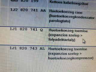 bontott SKODA OCTAVIA I Klíma Cső