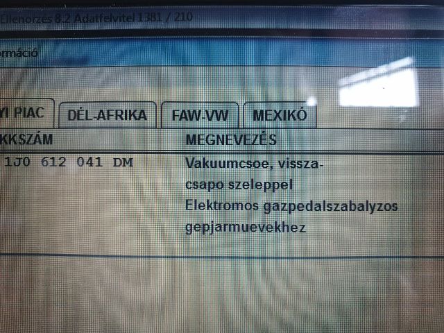 bontott SKODA OCTAVIA I Fékrásegítő Cső