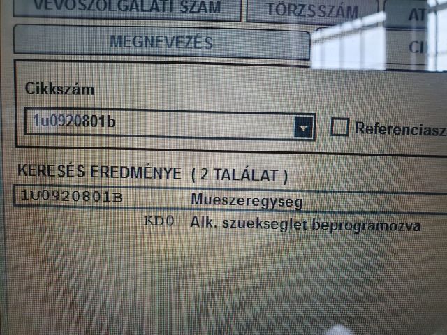 bontott SKODA OCTAVIA I Kilométeróra