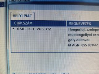 bontott SKODA OCTAVIA I Hengerfej