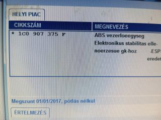 bontott SKODA OCTAVIA I ABS Kocka