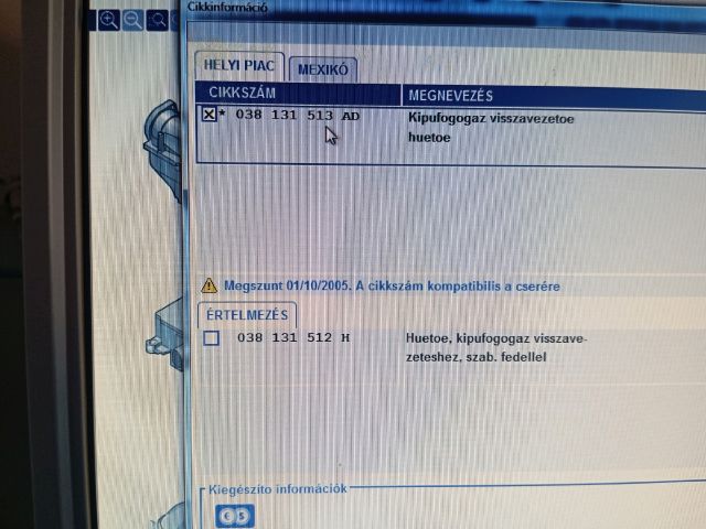 bontott SKODA OCTAVIA II EGR Hűtő