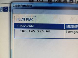 bontott SKODA OCTAVIA II Turbócső