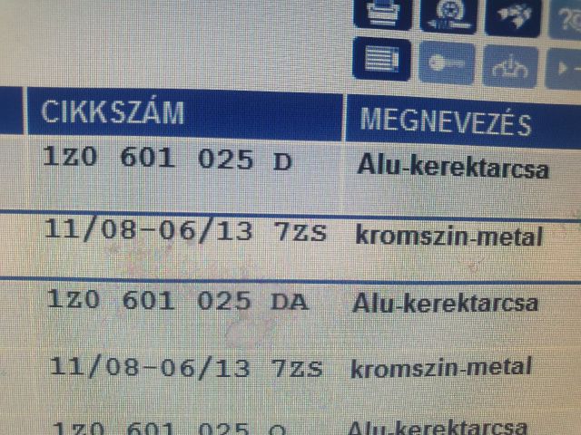 bontott SKODA OCTAVIA II Alufelni Szett