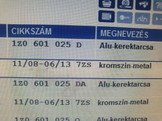 bontott SKODA OCTAVIA II Alufelni Szett