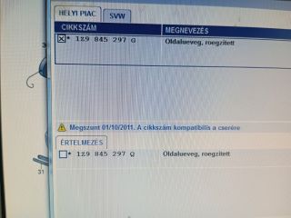 bontott SKODA OCTAVIA II Bal C Oszlop Oldalablak Üveg