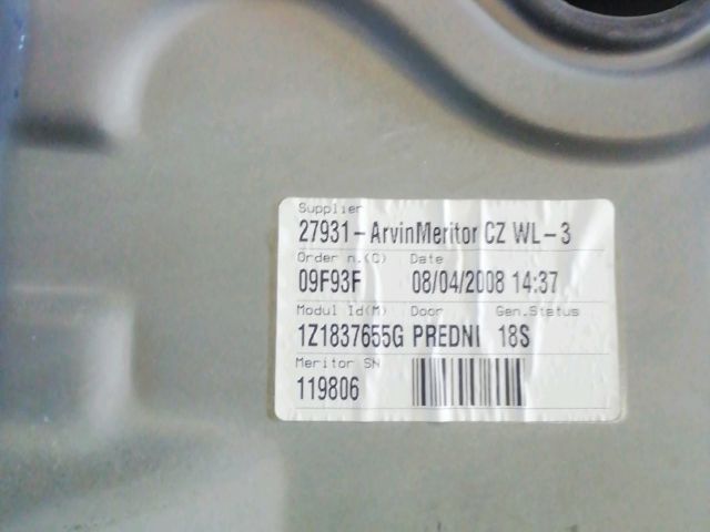 bontott SKODA OCTAVIA II Bal első Ablakemelő Szerkezet (Elektromos)