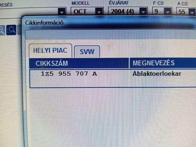 bontott SKODA OCTAVIA II Hátsó Ablaktörlő Kar