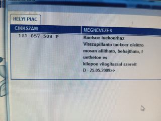 bontott SKODA OCTAVIA II Jobb Visszapillantó Tükör (Elektromos)