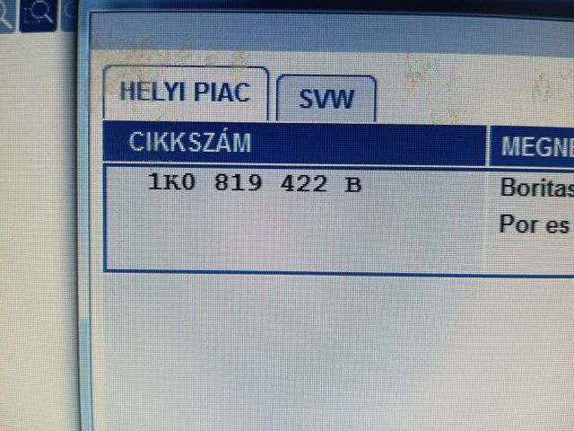 bontott SKODA OCTAVIA II Pollenszűrő Fedél