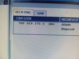 bontott SKODA OCTAVIA II Tolatóradar Fej