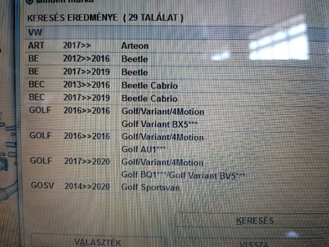 bontott SKODA OCTAVIA III Szívósor