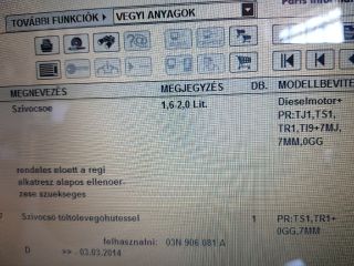 bontott SKODA OCTAVIA III Szívósor