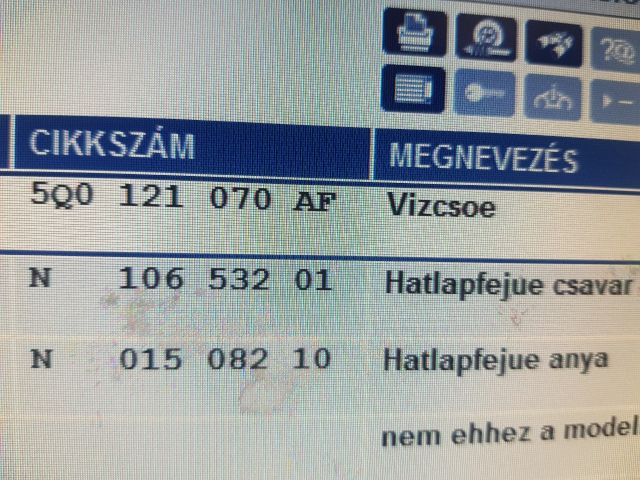 bontott SKODA OCTAVIA III Vízcső