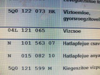 bontott SKODA OCTAVIA III Vízcső