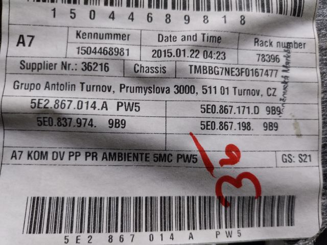 bontott SKODA OCTAVIA III Ajtó Kárpit Szett