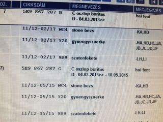 bontott SKODA OCTAVIA III Bal C Oszlop Burkolat