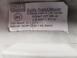 bontott SKODA OCTAVIA III Bal C Oszlop Burkolat