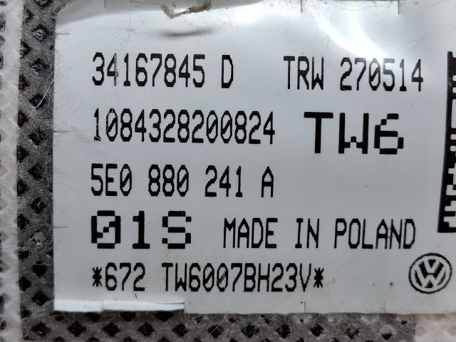 bontott SKODA OCTAVIA III Bal Oldallégzsák