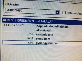 bontott SKODA OCTAVIA III Kapaszkodó (Felső) Szett