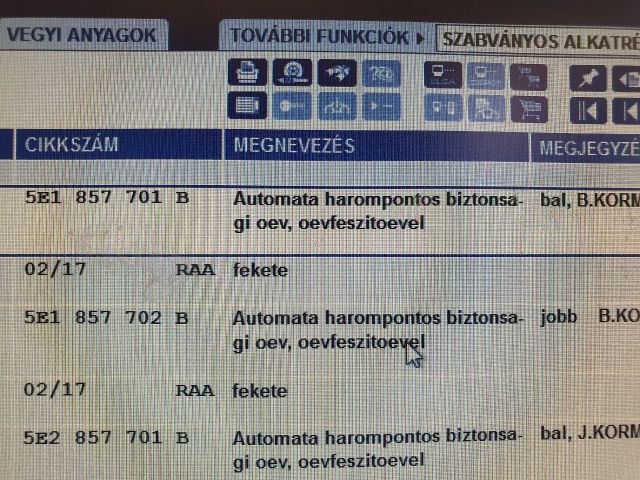 bontott SKODA OCTAVIA III Komplett Légzsák Szett