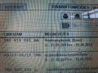 bontott SKODA OCTAVIA III Kormány