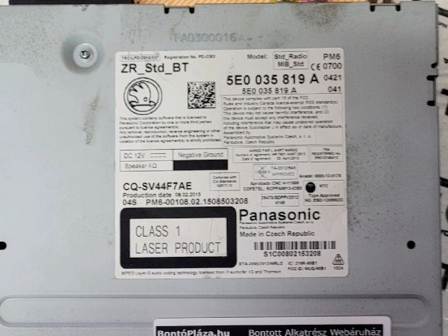 bontott SKODA OCTAVIA III Multimédia Vezérlő