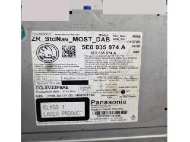 bontott SKODA OCTAVIA III Navigációs Fejegység