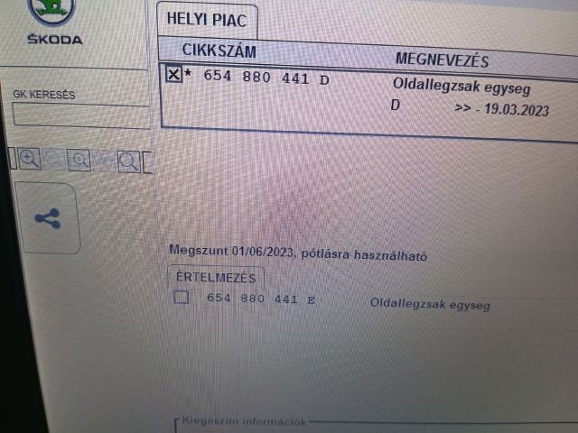 bontott SKODA OCTAVIA IV Bal hátsó Ülés Légzsák