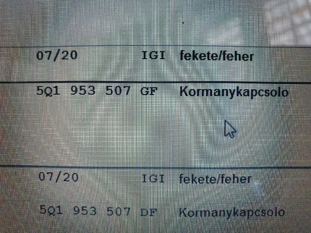 bontott SKODA OCTAVIA IV Bal Kormánykapcsoló Irányjelző (Tempomatos)