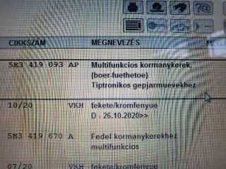 bontott SKODA OCTAVIA IV Kormány