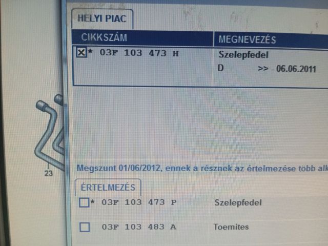 bontott SKODA RAPID Vezérműtengely Házzal