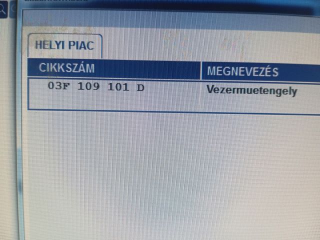 bontott SKODA RAPID Vezérműtengely Házzal