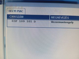 bontott SKODA RAPID Vezérműtengely Házzal