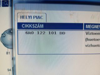 bontott SKODA RAPID Vízcső