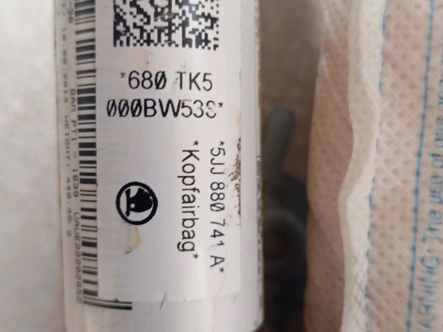 bontott SKODA RAPID Bal első Függöny Légzsák