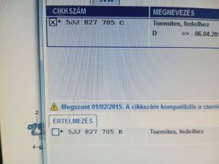 bontott SKODA RAPID Csomagtérajtó Gumikéder