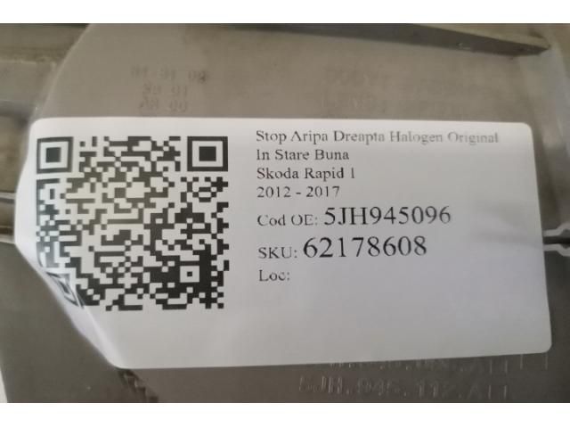 bontott SKODA RAPID Jobb Külső Hátsó Lámpa