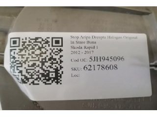bontott SKODA RAPID Jobb Külső Hátsó Lámpa