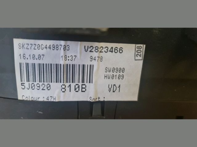 bontott SKODA ROOMSTER Kilométeróra