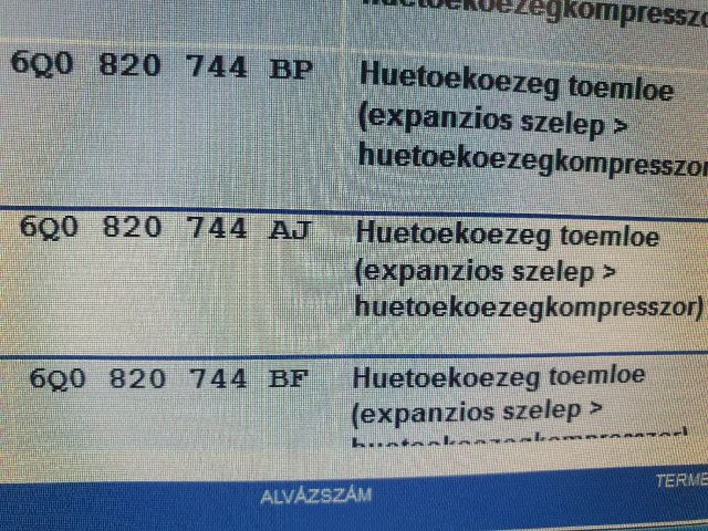 bontott SKODA ROOMSTER Klíma Cső