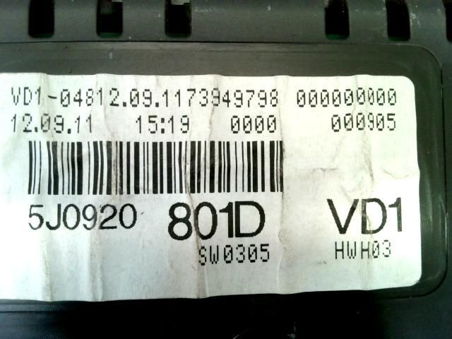 bontott SKODA ROOMSTER Kilométeróra