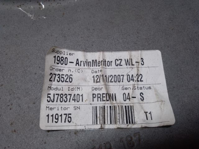 bontott SKODA ROOMSTER Bal első Ablakemelő Szerkezet (Mechanikus)