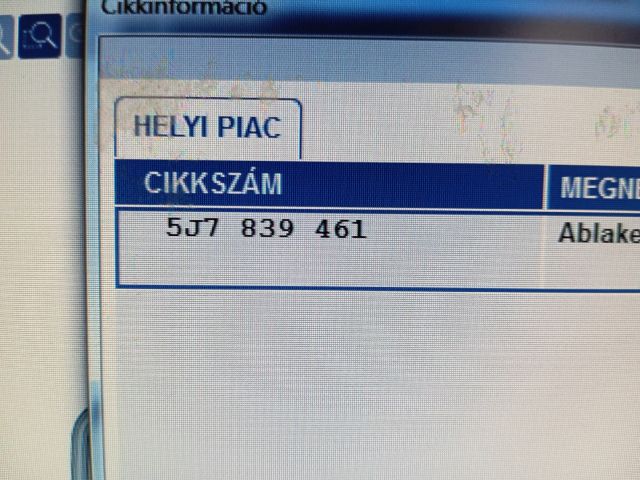 bontott SKODA ROOMSTER Bal hátsó Ablakemelő Szerkezet (Elektromos)