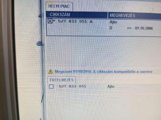 bontott SKODA ROOMSTER Bal hátsó Ajtó (Üres lemez)