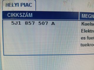 bontott SKODA ROOMSTER Bal Visszapillantó Tükör (Elektromos)